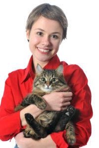 girl with cat